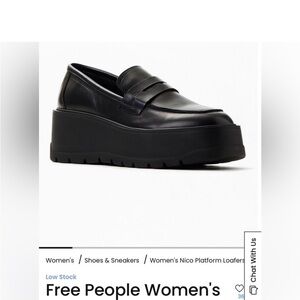 Free People Women's Black Nico Platform Loafers